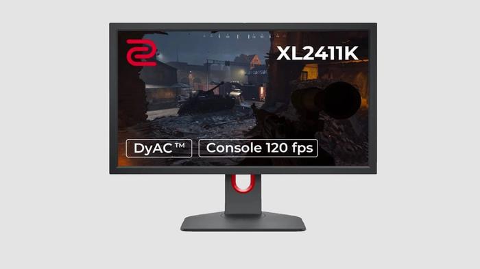 Best monitor for Warzone BenQ product image of a monitor with the key specs on the display.