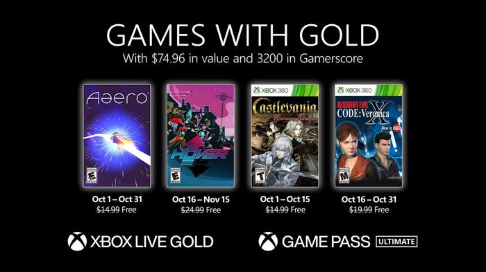 October 2021 Games With Gold