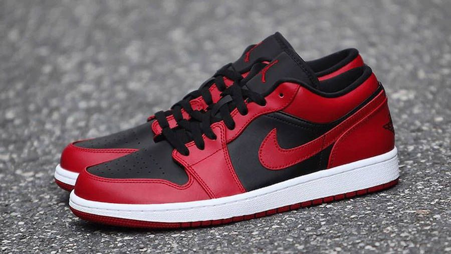 Can Jordans be used for running "Reverse Bred" product image of a pair of black and red sneakers.