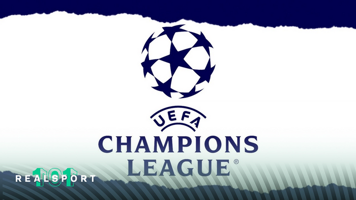UEFA Champions League logo with white and blue background