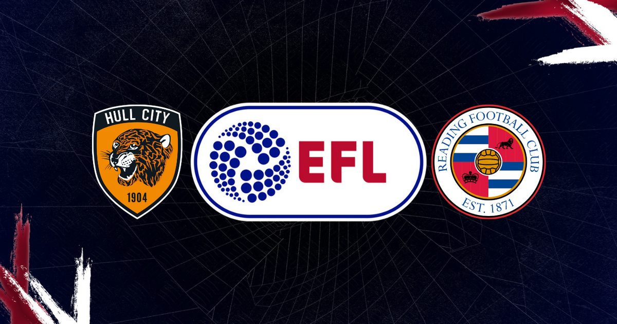Hull City and Reading FC badges with EFL logo
