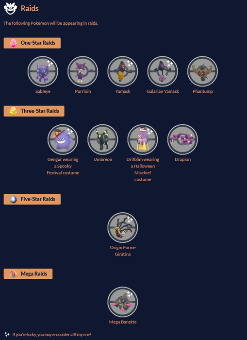 The Pokemon Go Halloween event will have a variety of raids for players to complete.