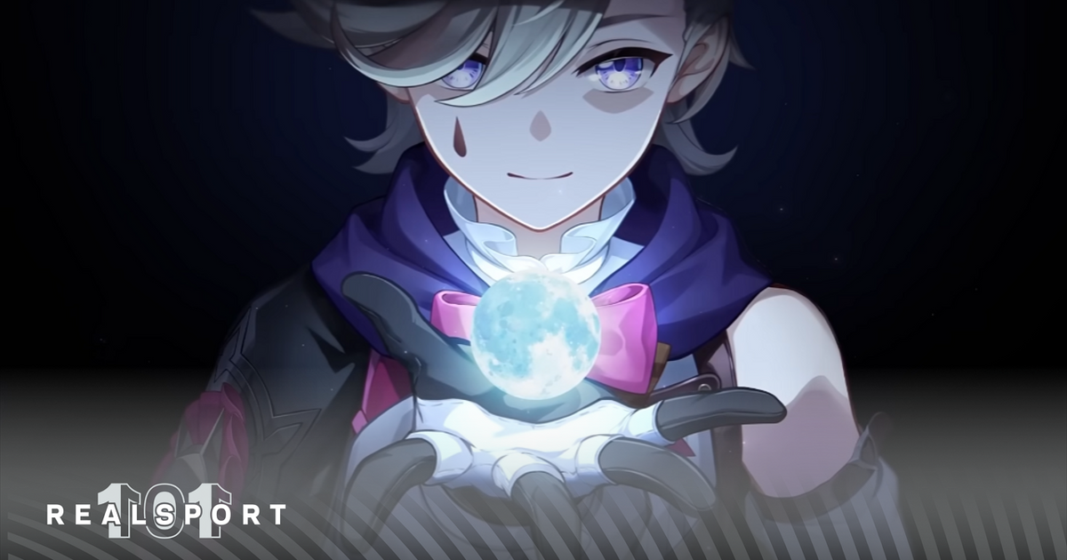 A screenshot of Lyney holding the moon in his hand in the Genshin Impact Character Teaser - "Lyney: Gloves of Wonder" 