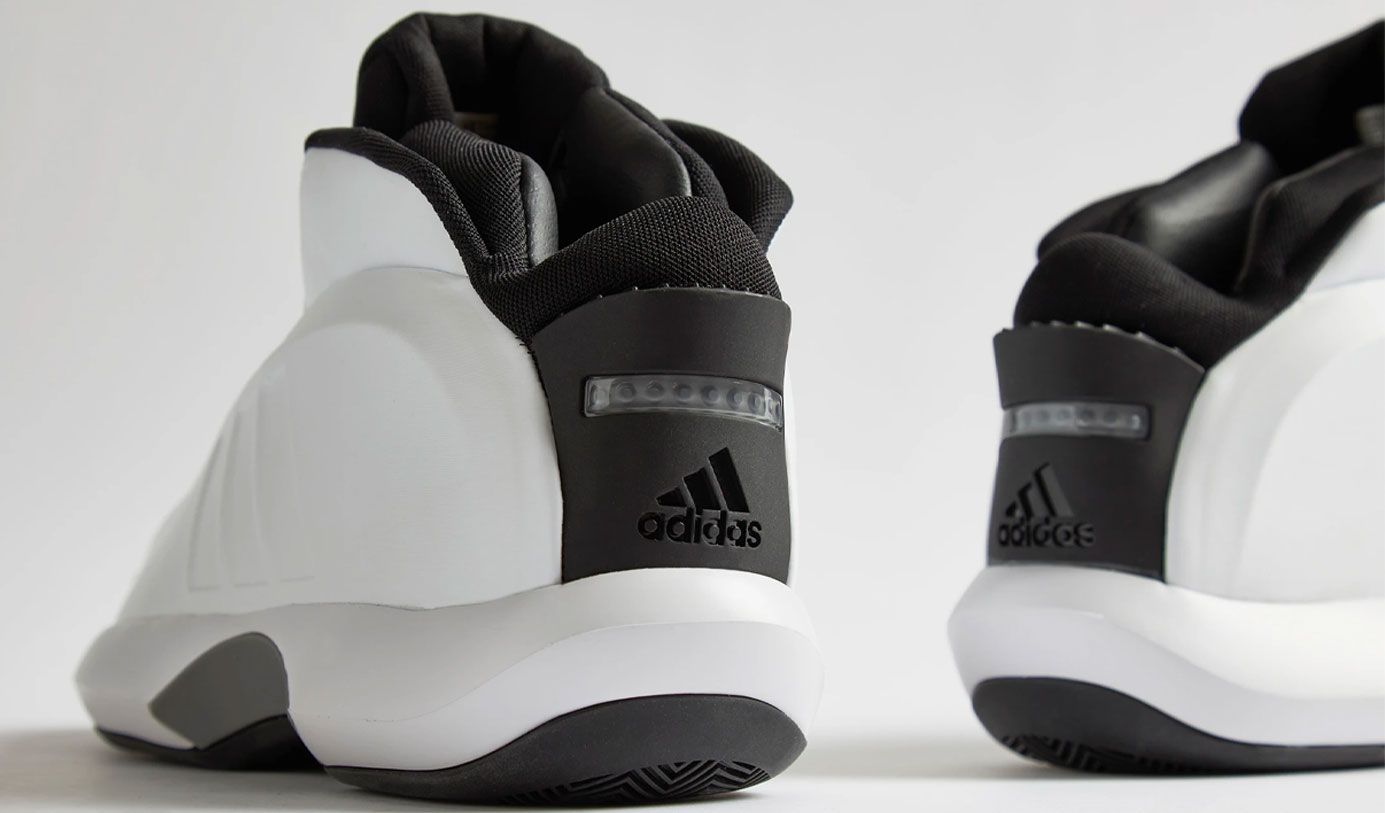 adidas Crazy 1 "Stormtrooper" product image of a white, black, and grey sneaker.
