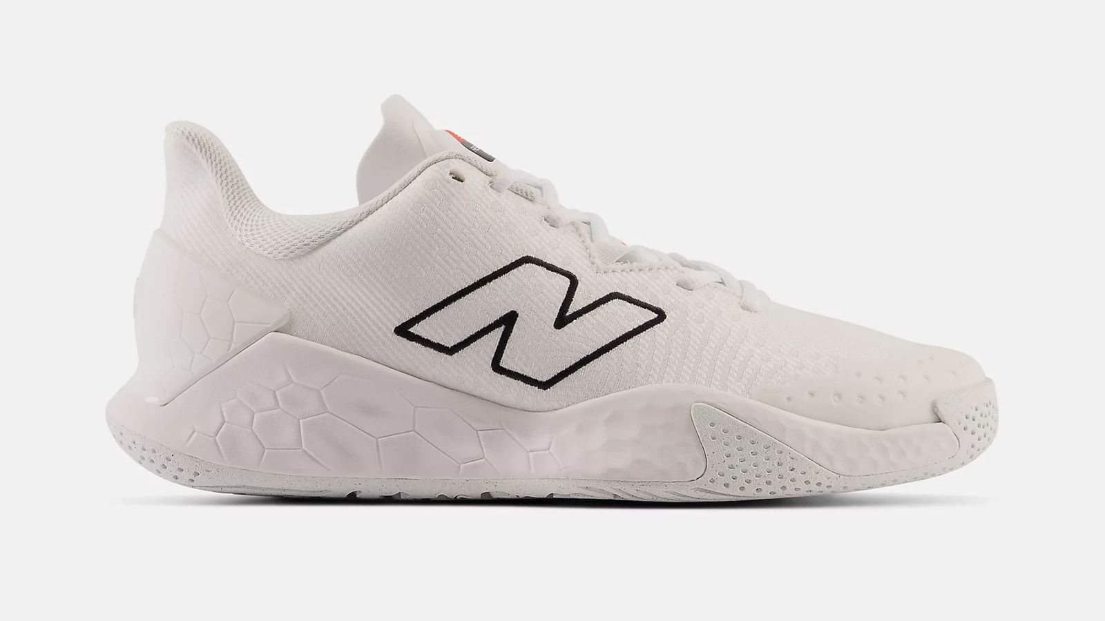 New Balance Fresh Foam X Lav v2 product image of a creamy white trainer with black NB branding.