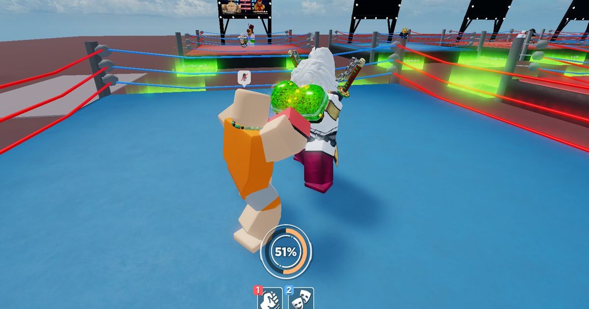 Roblox characters in a boxing match