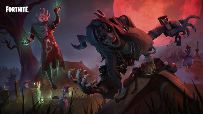 fortnitemares 2022 promo image featuring the nitemares come to life skins