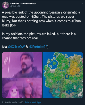 Fortnite Chapter 2 Season 2 4chan Leak Teases Possible Map Changes New Map Kevin The Cube Battle Pass And More