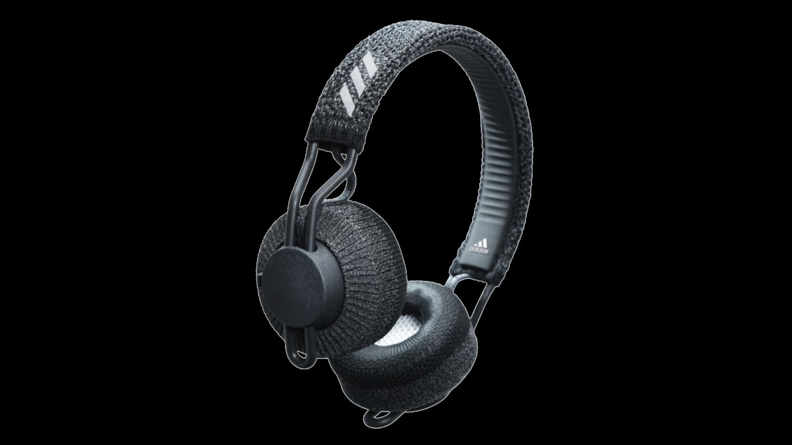 adidas Sport RPT-01 product image of a pair of black knitted over-ear headphones.