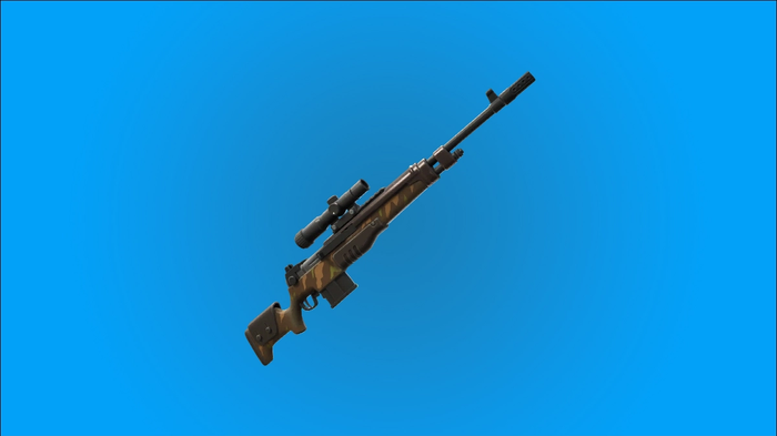 The long-ranged semi-automatic DMR assault rifle. A new weapon in Fortnite Season 3.