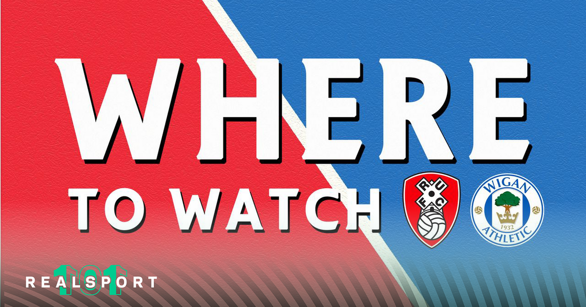Rotherham and Wigan badges with Where to Watch text