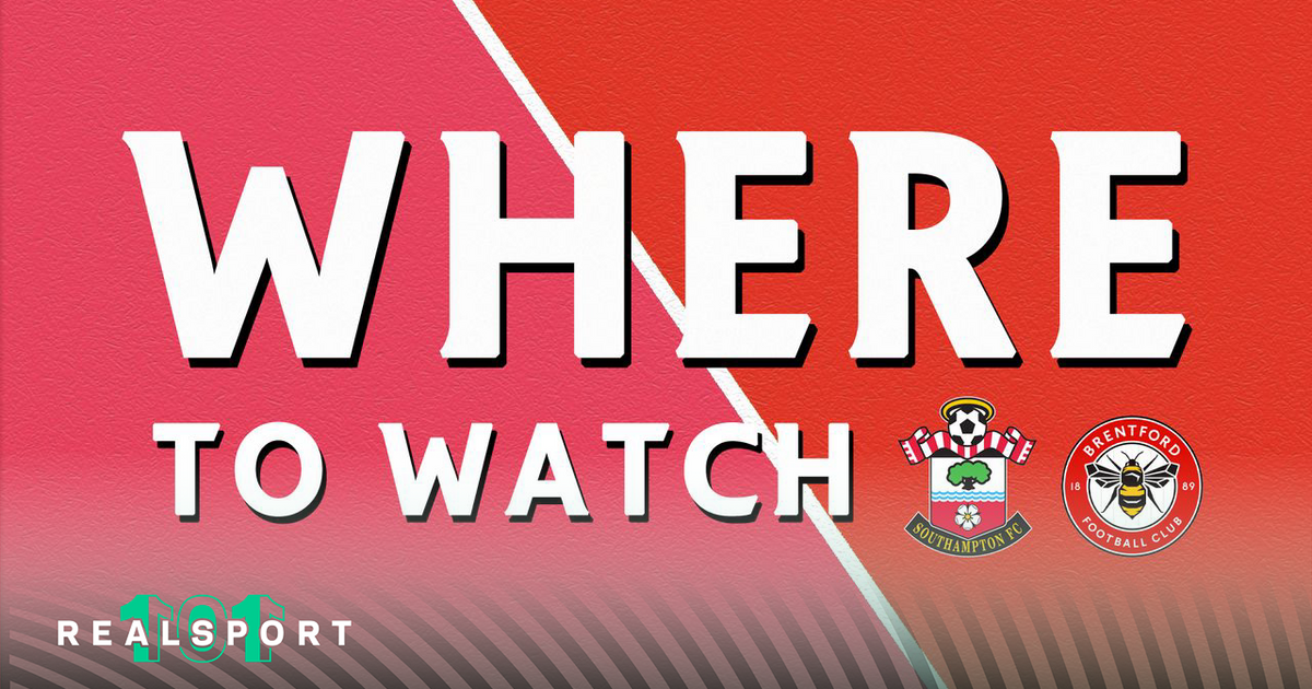 Southampton and Brentford badges with Where to Watch text