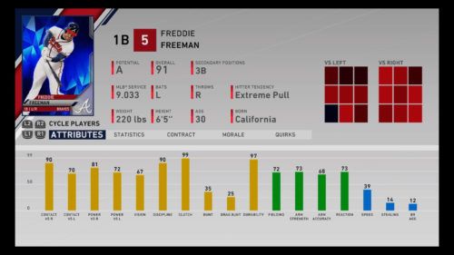 Freddie Freeman MLB The Show 20 best first basemen 1b rtts franchise mode march to october diamond dynasty