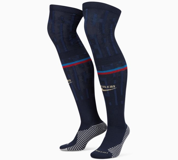 Barcelona home kit 2022/23 render image of dark blue socks.
