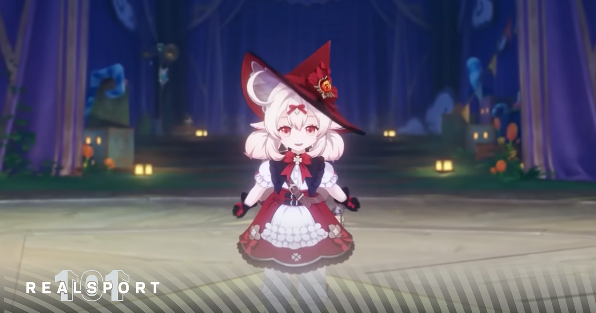 A screenshot of Klee's new skin, Blossoming Starlight, from the Genshin Impact Version 3.8 Livestream