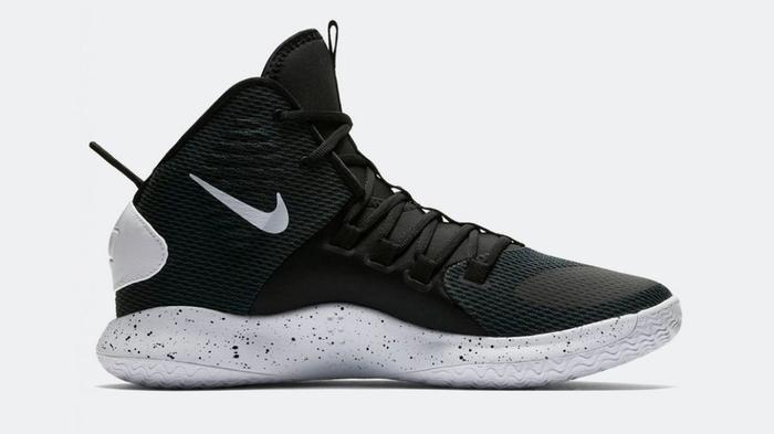 Best basketball shoes Nike HyperDunk product image of a black mesh sneaker with a white midsole.
