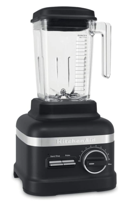 Best Blender KitchenAid product image of a black machine with a clear jug.
