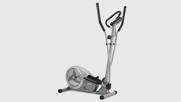 Best cross trainer JLL product image of a silver machine with a magnetic drive system