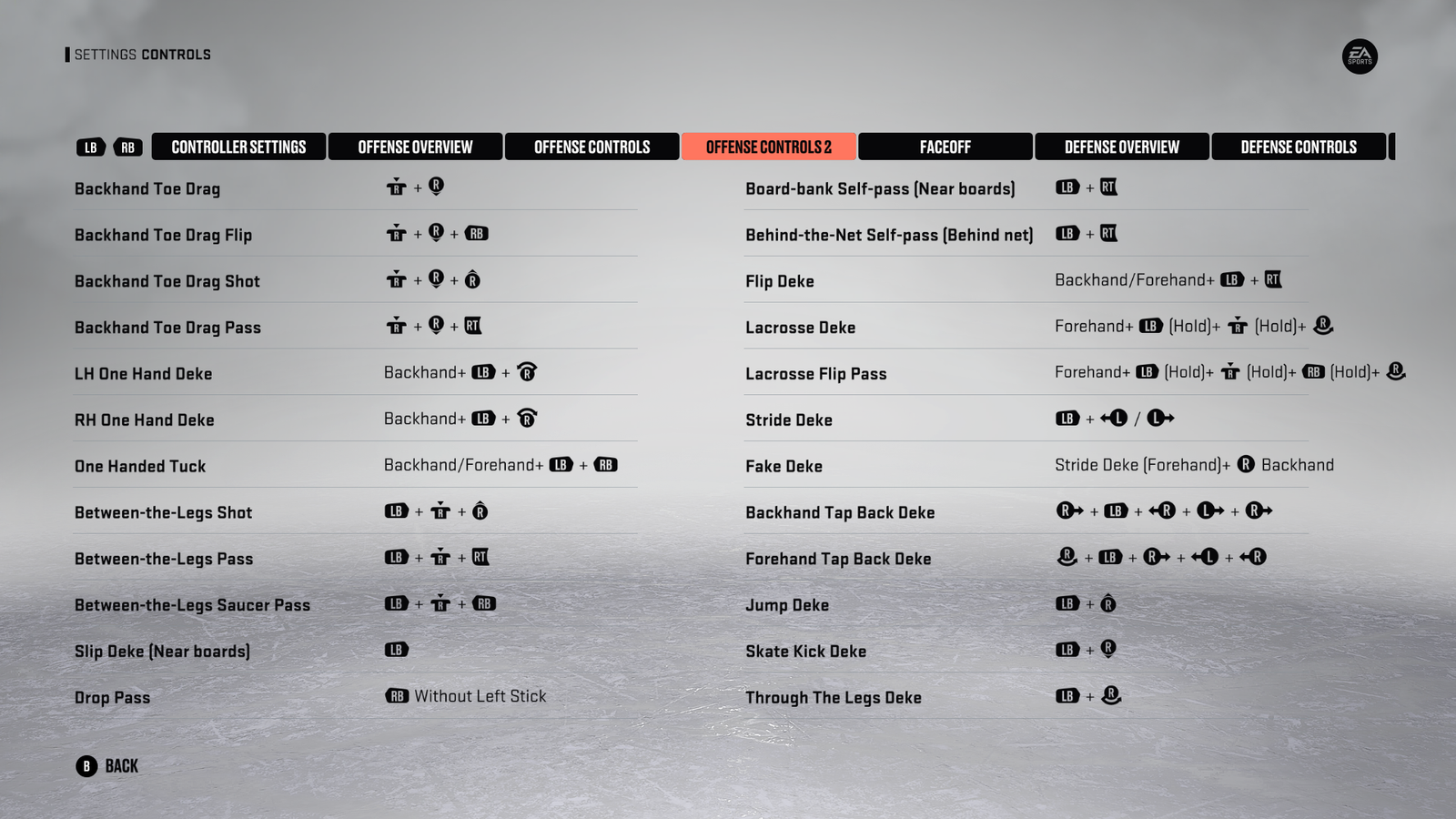 NHL 23 controls