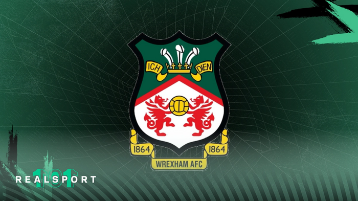 Wrexham badge with green background.