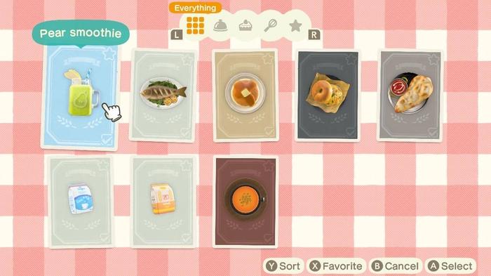 Cooking Recipes in Animal Crossing
