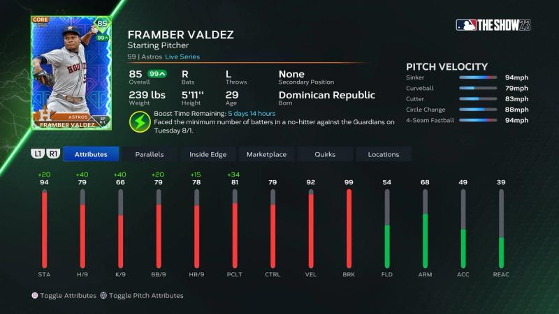 MLB The Show 23: 2023 All-Star Framber Valdez - ShowZone