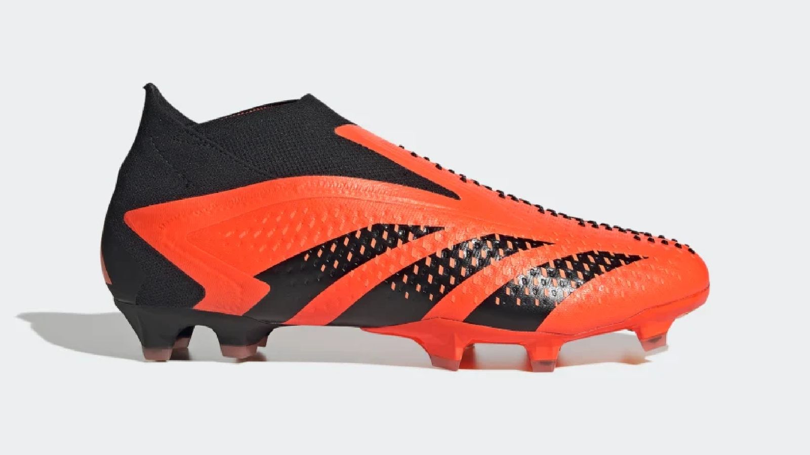 adidas Predator Accuracy+ product image of an orange and black football boot.