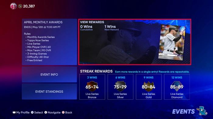 MLB The Show 22 April Monthly Diamond Dynasty 