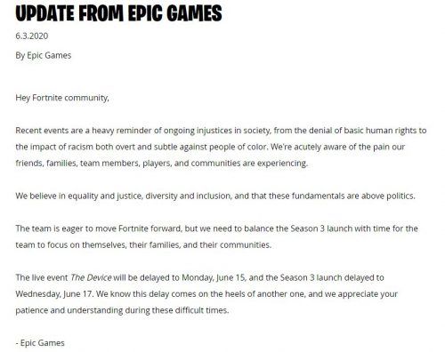 Fortnite Chapter 2, season 3 delayed until June 11 - Dot Esports