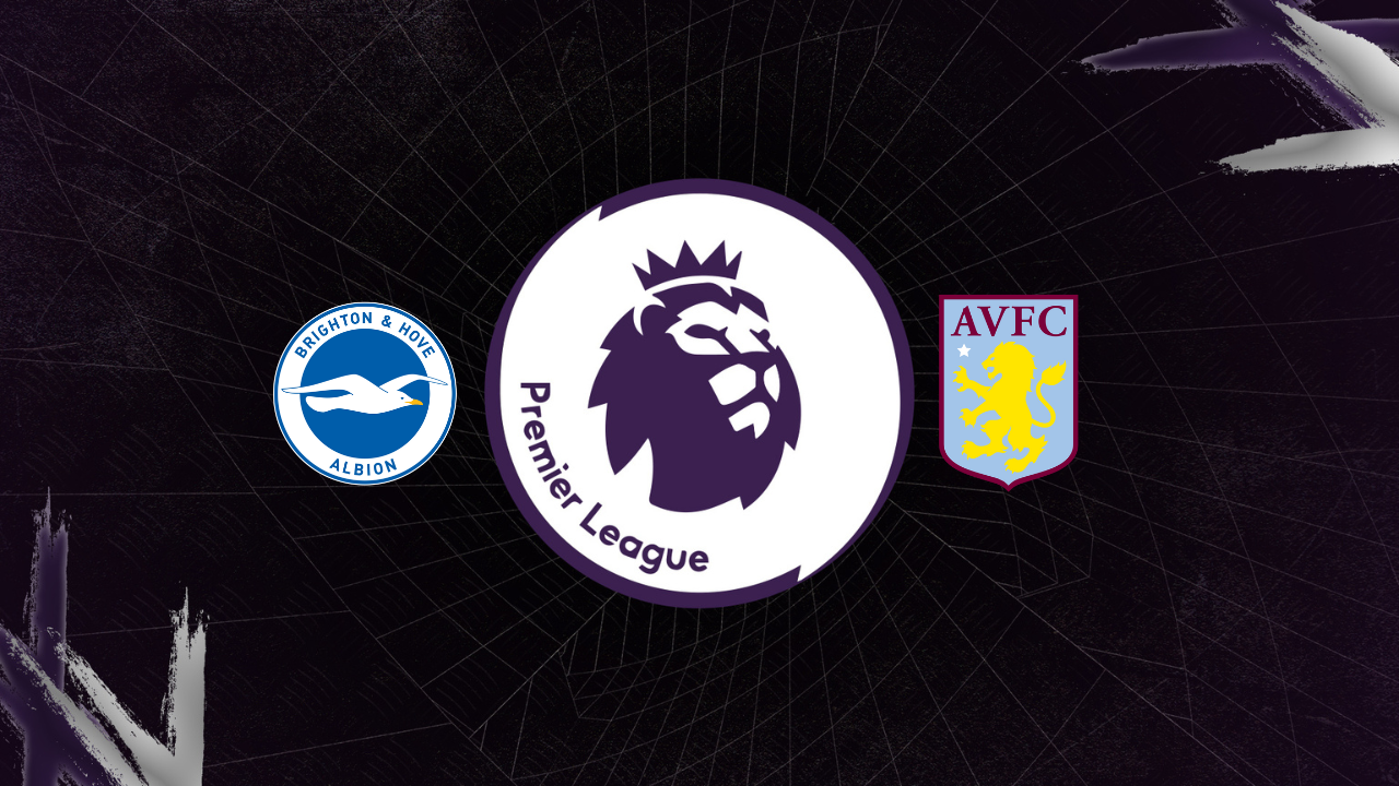 Brighton and Aston Villa badges with Premier League logo