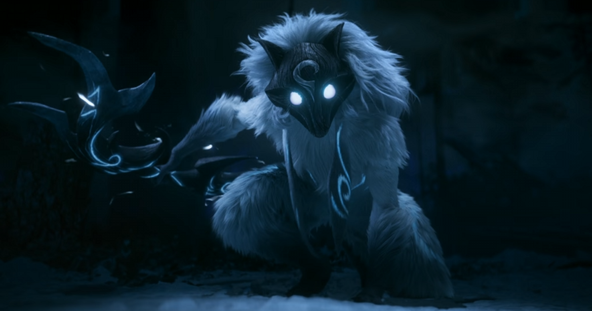 A screenshot of Kindred from "Still Here | Season 2024 Cinematic - League of Legends (ft. Forts, Tiffany Aris, and 2WEI)" YouTube video.