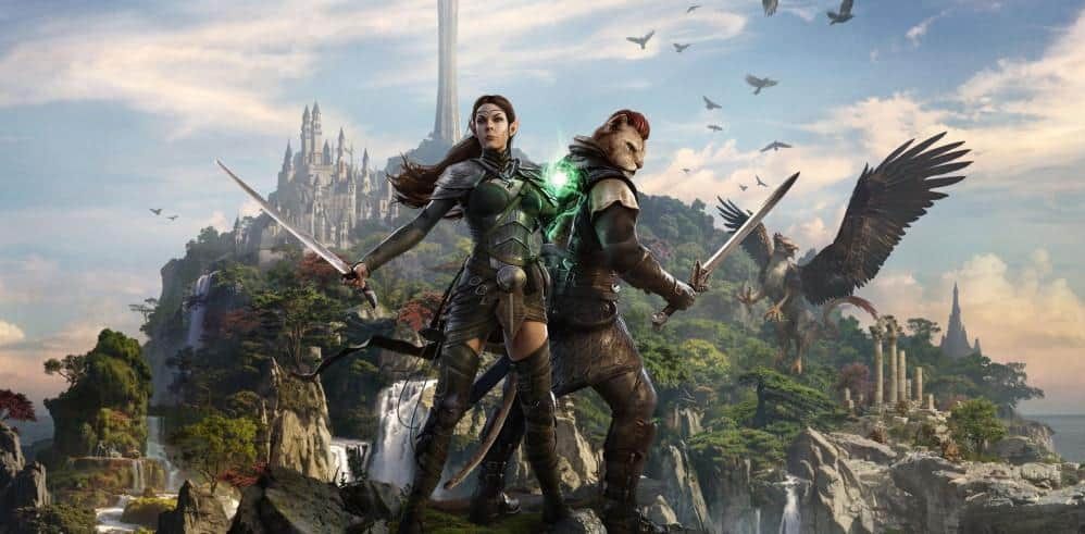 The Elder Scrolls Online Key Art celebrating a year of endeavor quests being available.