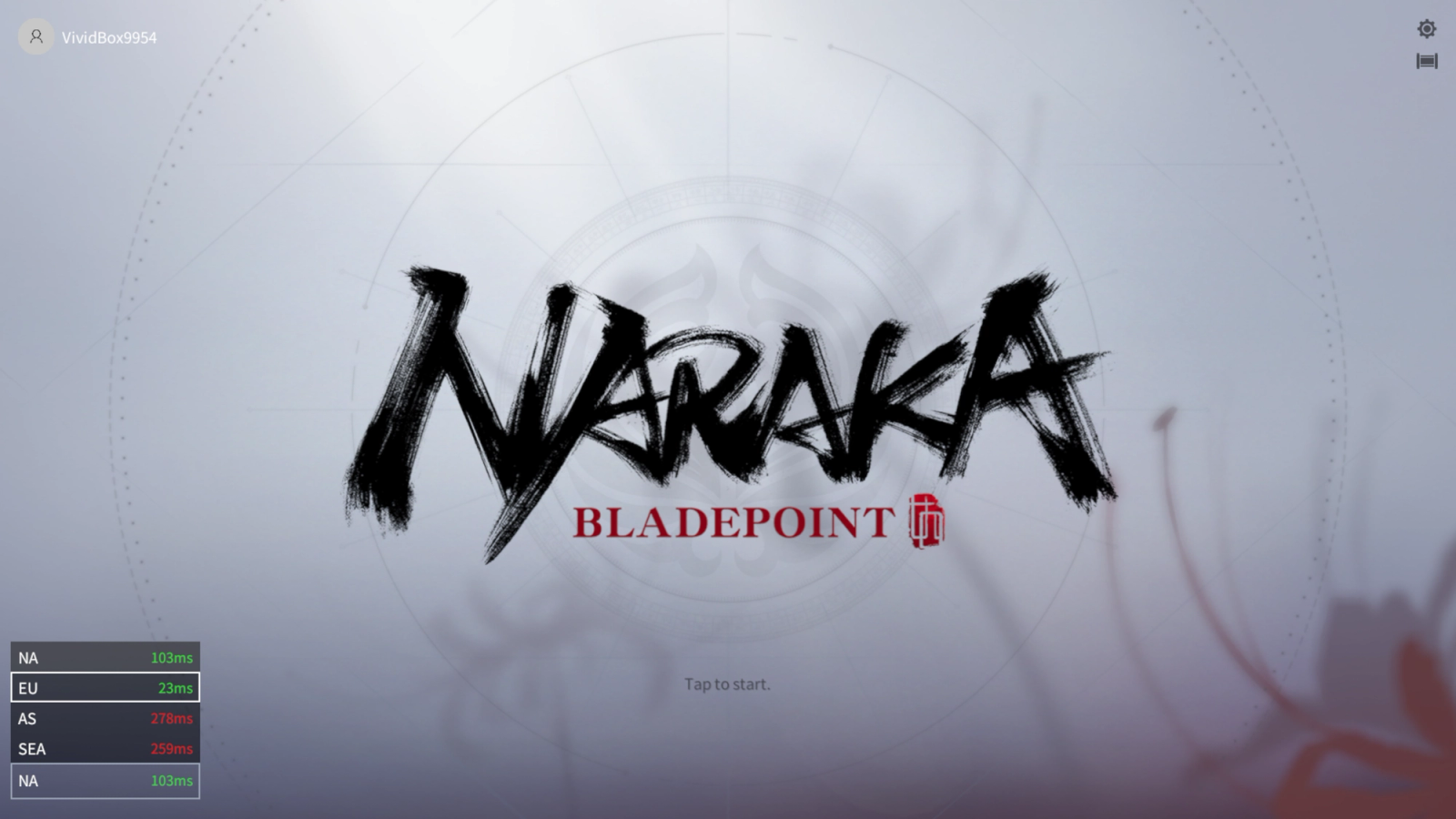 Naraka Bladepoint's region switch