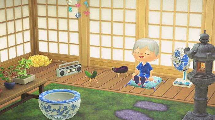 A scene from Animal Crossing New Horizons with items from the Obon event