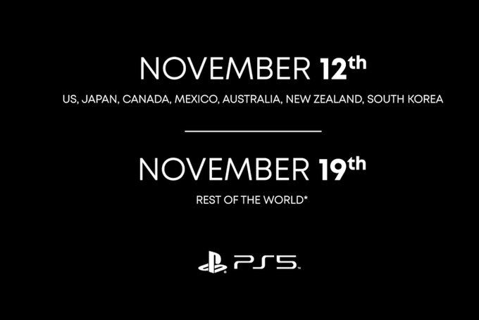 PS5 release dates 1