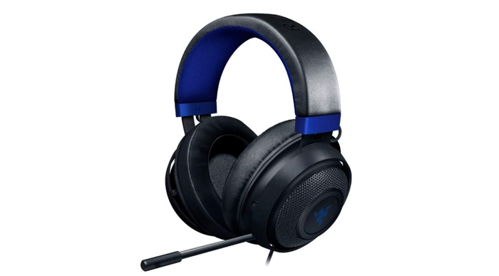 Everything you need for Call of Duty Vanguard Razer product image of a black and blue headset with a mic.