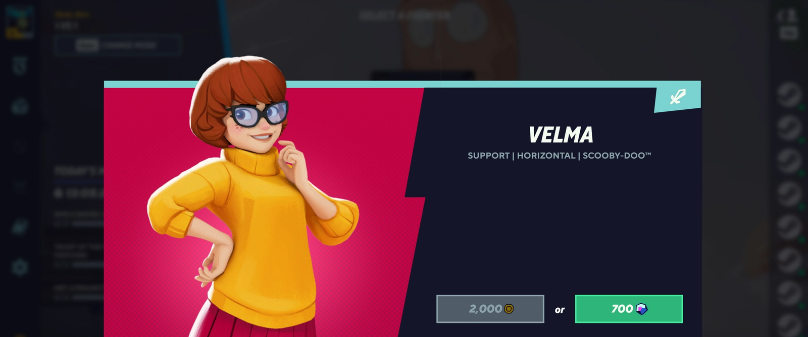 A look at the cost of Velma in Multiversus Season 1