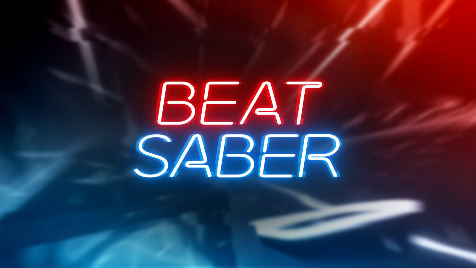 Beat Saber logo in blue and red.
