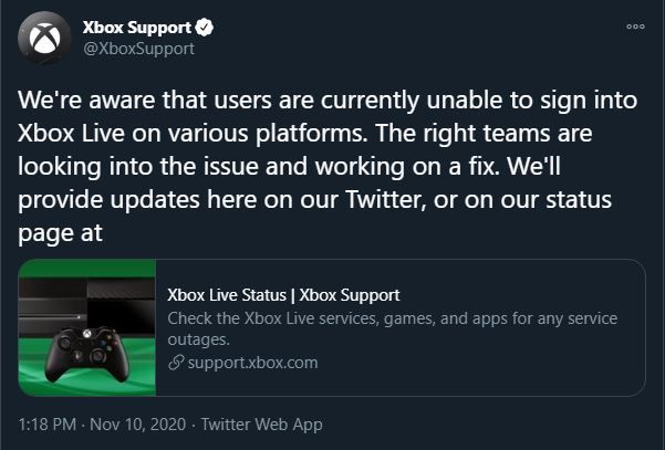 Xbox Live Servers Down Status Log In Issues