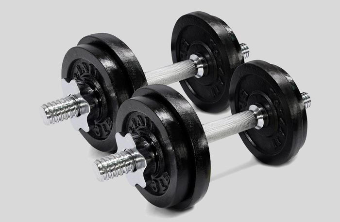 Best adjustable dumbbells Yes4All product image of a black cast iron set.