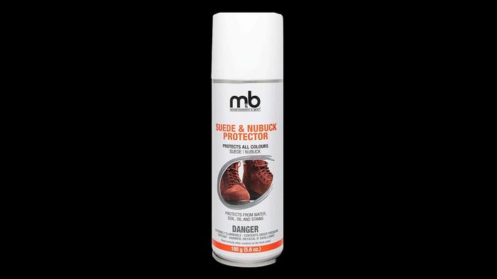 Best suede protector for shoes Moneysworth & Best product image of a white spray can with orange details.