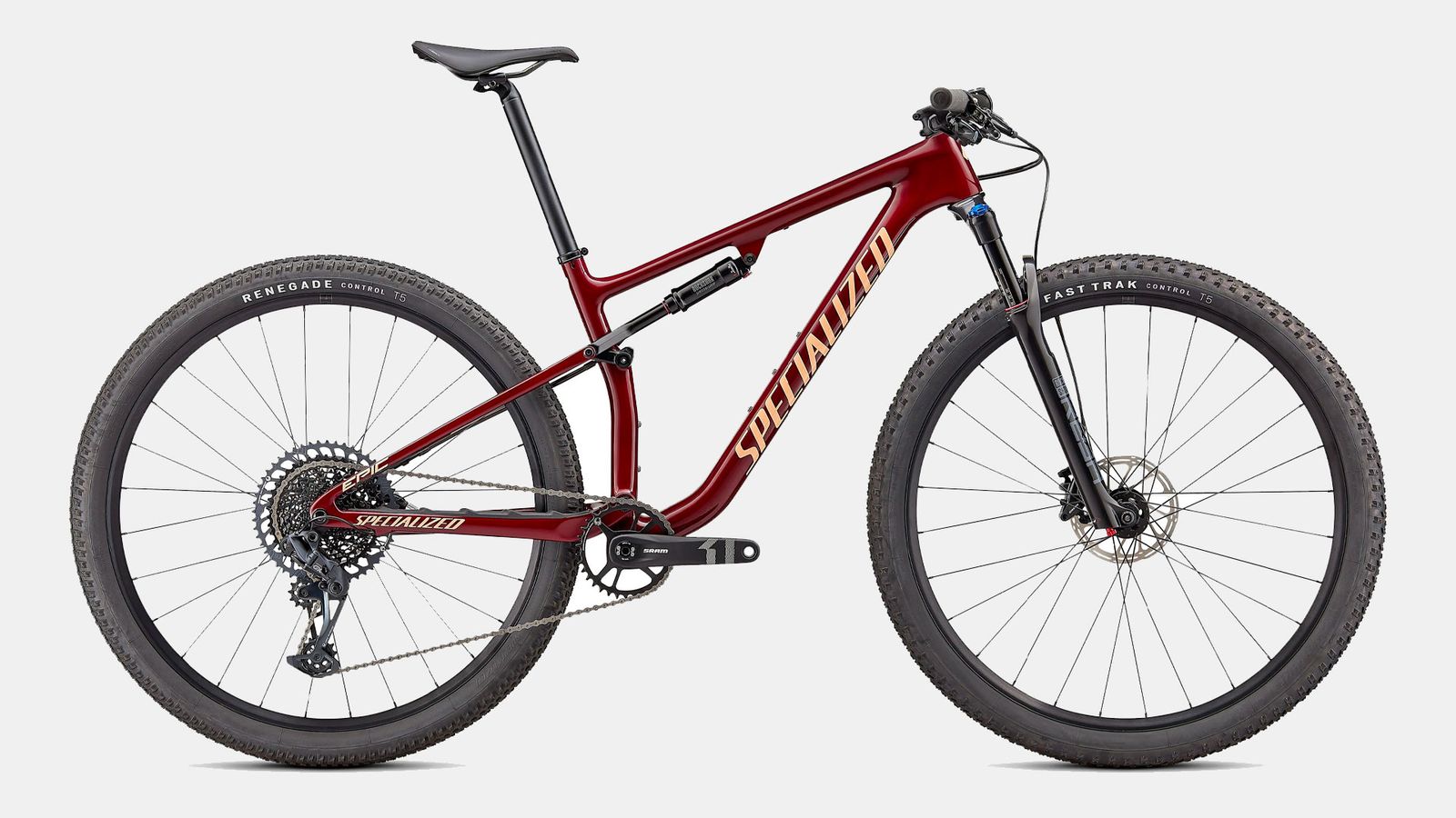 Best mountain bike Specialized product image of a red-framed bike.