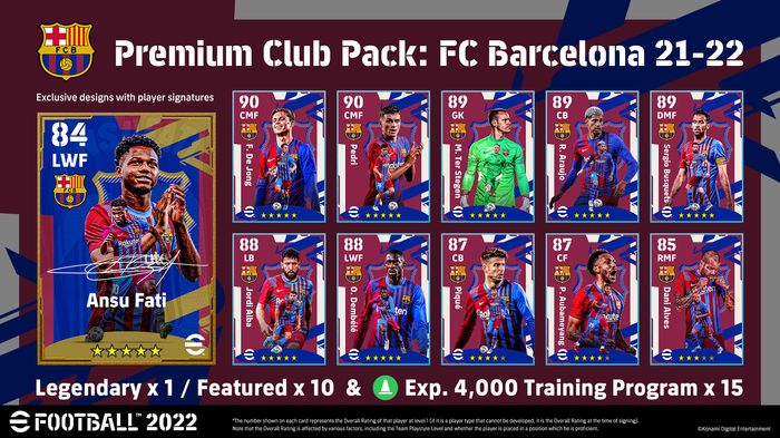 eFootball 2022 Premium Club Pack Barcelona