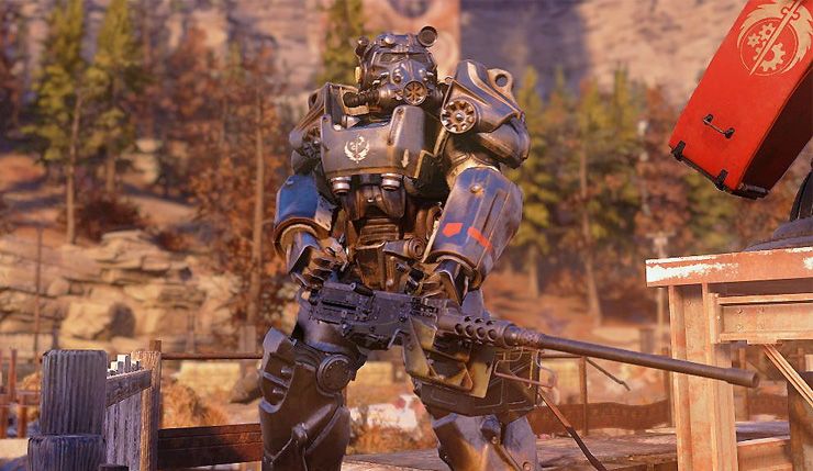 Fallout 76 brotherhood of steel dawn pc power armor armour gatling gun