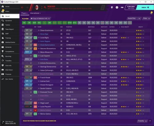 AC Milan FM20 Contracts