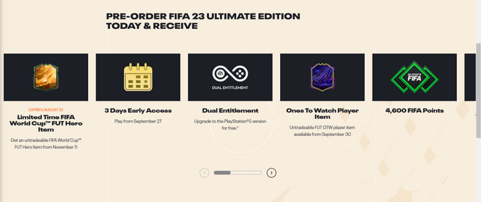 fifa 22 ultimate edition pre-order bonus