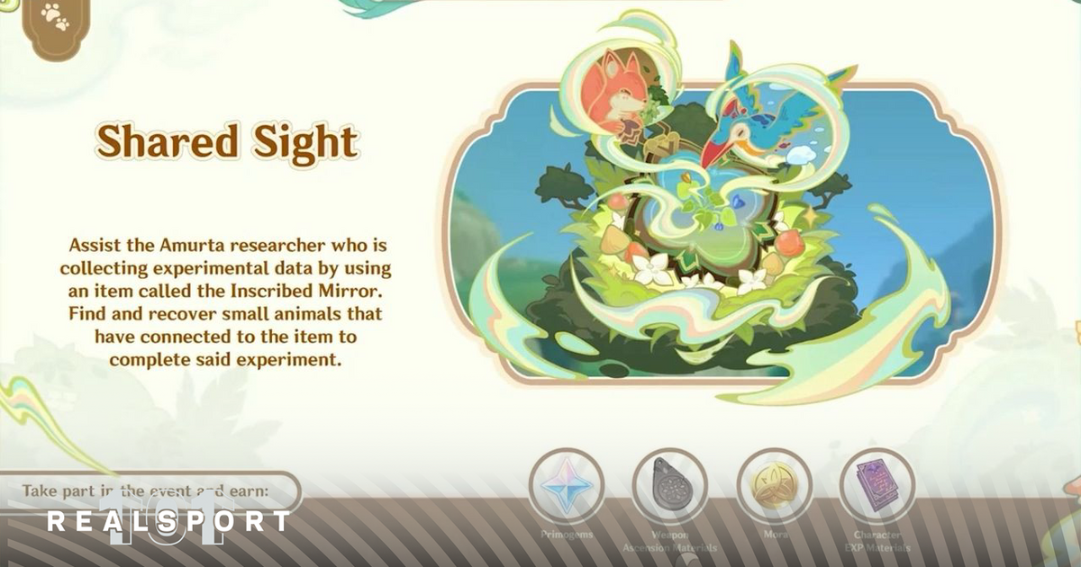 A screenshot of the Shared Sight event in Genshin Impact. 