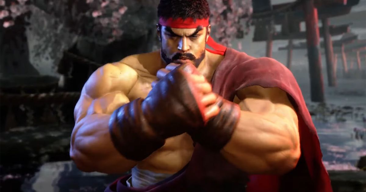 A screenshot of Ryu from the character trailer of Street Fighter 6. 