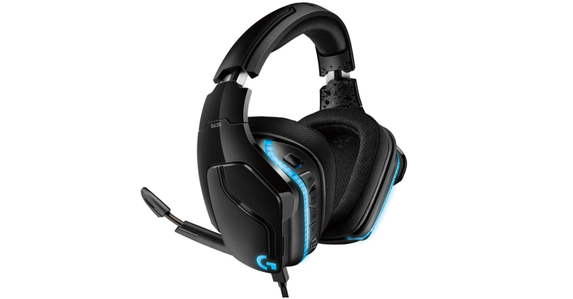 Best headset for Halo Infinite Logitech product image of a black headset with blue details.
