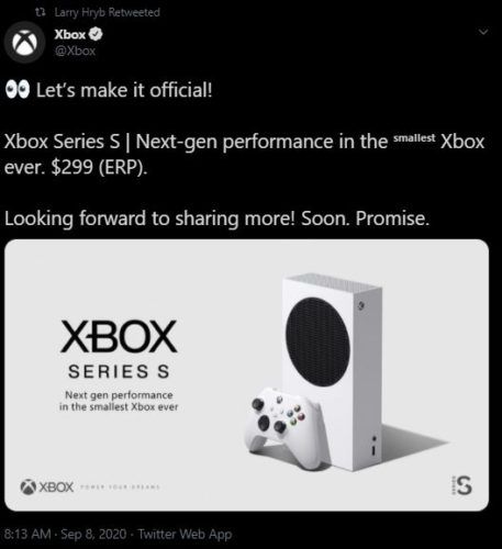 xbox series s reveal price